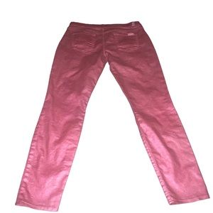 Women’s 7 For All Mankind Pink Metallic Cropped Skinny Size 29 Pants